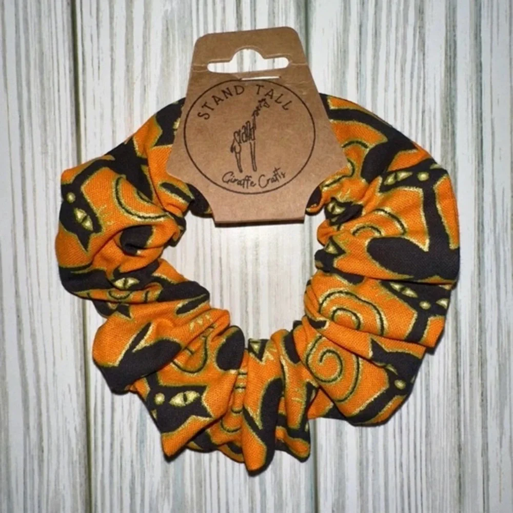 $7ea or 3/$15 Halloween cats orange hair scrunchie new
